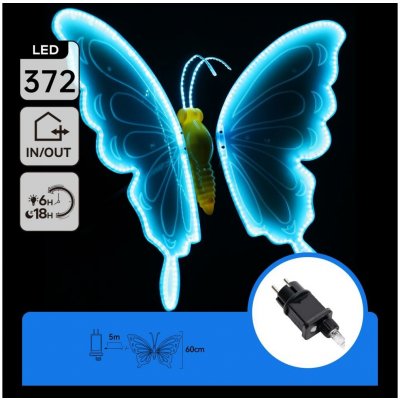 Aigostar B.V. Aigostar - LED Venkovní dekorace 372xLED 60 cm IP44 motýl/modrá B10303AGGJ – Hledejceny.cz