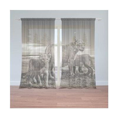 Sablio Záclony Lvice a lvíčata: 2ks 150x250cm – Hledejceny.cz