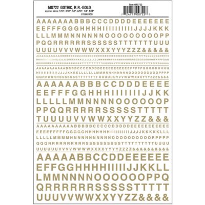 Woodland Scenics propisot písmena Gothic R.R. zlatá MG722 – Zboží Dáma