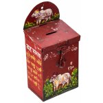 Sanu Babu Stará plechová kasička ručně malovaná 11x8x25cm AL – Zboží Dáma