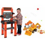 Smoby Set pracovná dielňa Black+Decker so 79 doplnkami a stavebnica Staviteľ Bob stavebný stroj s nakladačom a bagrom SM36070010 – Hledejceny.cz