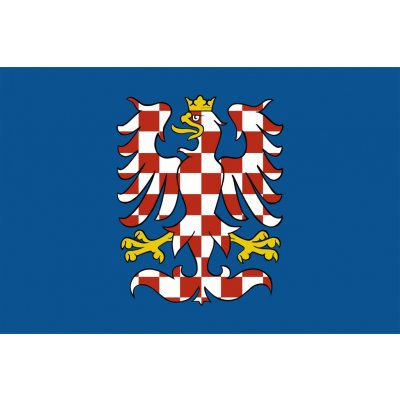 Moravská vlajka (modrá) - 80 x 120 cm - tunel, karabina – Sleviste.cz