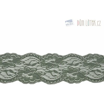 Elastická krajka khaki, 100 mm – Zboží Mobilmania