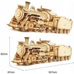 Robotime 3D dřevěné puzzle Parní lokomotiva Prime Steam Express 1:80 308 ks – Sleviste.cz