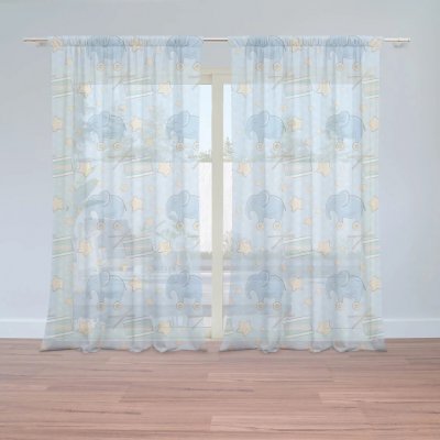 Sablio Záclony Bubny a sloni: 2ks 150x250cm – Hledejceny.cz