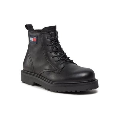 Tommy Jeans kotníková obuv Tjm Ruberized Lace Up Boot EM0EM01276 černá