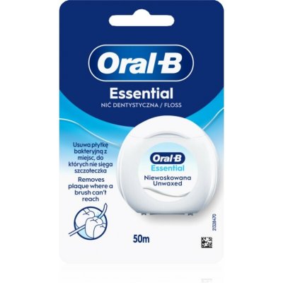 Oral-B Essential Floss Unwaxed nevoskovaná dentální nit 50 m – Hledejceny.cz