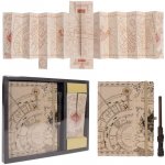 CurePink Dárkový set Harry Potter: Pobertův plánek A5 svítící blok propiska mapa – Zboží Dáma