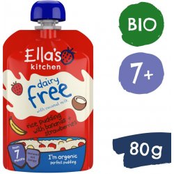 Ella's Kitchen BIO Nemléčný rýžový nákyp s banány a jahodami 80 g