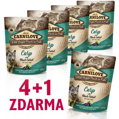 Carnilove Dog Pouch Paté Carp with Black Carrot 5 x 300 g – Hledejceny.cz