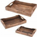 Maják Podnos mangové dřevo držadlo provaz 31x20x4,5cm – Sleviste.cz