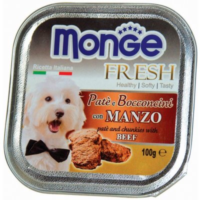 Monge Dog Fresh paštika a kousky s hovězím 100 g – Zboží Mobilmania