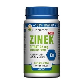 BIO-Pharma Zinek citrát Forte 25 mg 180 tablet