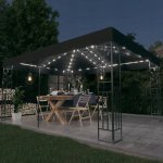 vidaXL Pavilon s dvojitou střechou a pohádkovými světly LED 3x4 m antracitový – Sleviste.cz