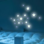 Crearreda Samolepicí dekorace FM M Glow Star 54506 Svítící hvězdy 1 arch 31x31 cm – Sleviste.cz