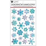 Anděl Přerov Samolepky plastické vločky stříbrno-modré 25x14cm – Hledejceny.cz