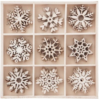 DP Craft Sada dřevěných ozdob Vločky 45ks – Sleviste.cz