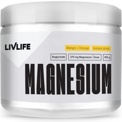 Livlife Magnesium bysglicinate 12% drink mango + pomeranč 195 g – Hledejceny.cz