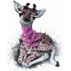 Malování podle čísla zuty Žirafa se šálou 40 x 50 cm bez rámu a bez vypnutí plátna