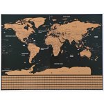 Malatec Velká Stírací mapa světa s vlajkami Deluxe 82 x 59 cm černá – Sleviste.cz