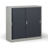 B2B Partner Kovová skříň s posuvnými dveřmi, demontovaná, 2 police, 1200 x 1200 x 450 mm, tmavě šedá