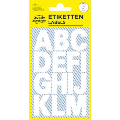 Avery Zweckform 3786 Samolepicí písmenka, fólie, 25 mm, 28 ks, bílé – Zboží Dáma