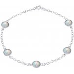 SILVEGO stříbrný řetízek na nohu Joyce se syntetickým bílým opálem SILVEGOB6068AOW – Hledejceny.cz