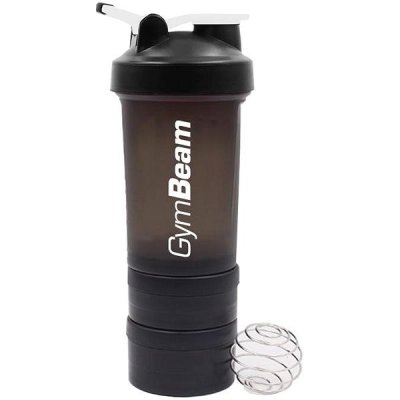 GymBeam Blend Bottle Black White 450 ml + zásobník – Zboží Mobilmania