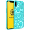 Pouzdro a kryt na mobilní telefon Apple PROTEMIO 9930 MSVII FLOWER TPU obal Apple iPhone X / XS mentolový