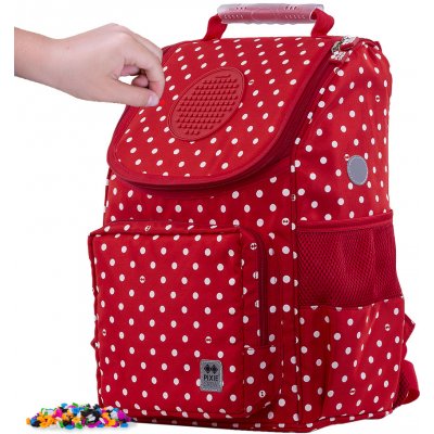 Pixie Crew batoh červená látka s bílými puntíky – Zboží Mobilmania