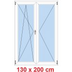 Soft Dvoukřídlé balkonové dveře otevíravé a sklopné Černá krupička/Bílá 130 x 200 cm – Sleviste.cz