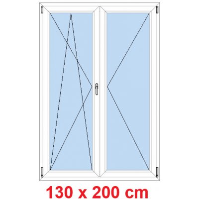 Soft Dvoukřídlé balkonové dveře otevíravé a sklopné Černá krupička/Bílá 130 x 200 cm – Sleviste.cz