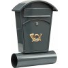 Poštovní schránka Poštovní schránka se stříškou oblou + zásobník na noviny 480x280x80mm šedá