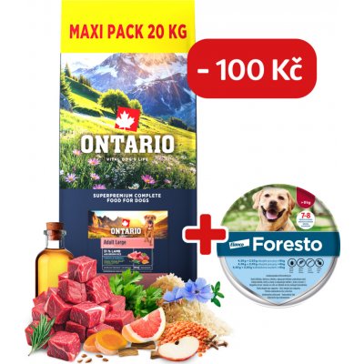 Ontario Adult Large Lamb & Brown Rice 20 kg – Hledejceny.cz