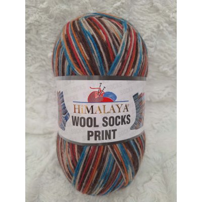 Himalaya Příze Wool socks print - S54-01 hnědo-barevná – Hledejceny.cz