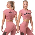 Nebbia crop top Sporty HERO 584 Starorůžová – Zboží Dáma