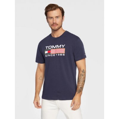 Tommy Jeans bavlněné tričko tmavomodrá s potiskem – Zboží Mobilmania