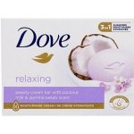 Dove Relaxing krémové toaletní mýdlo s kokosovým mlékem a s jasmínovými okvětními lístky 90 g – Hledejceny.cz