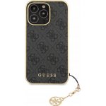 Pouzdro Guess iPhone 14 Pro 4G Charms Collection šedé