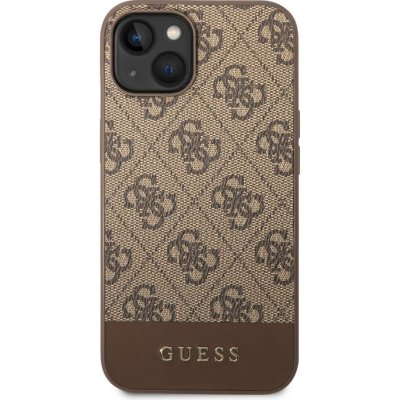 Pouzdro Guess 4G Stripe iPhone 14 hnědé – Zboží Živě