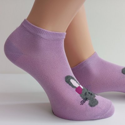 TREPON Dívčí kotníkové ponožky Bunny, fialové – Zboží Mobilmania