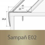 Profil Team Schodová hrana šampaň E02 41x27 mm 2,7 m – Zboží Mobilmania