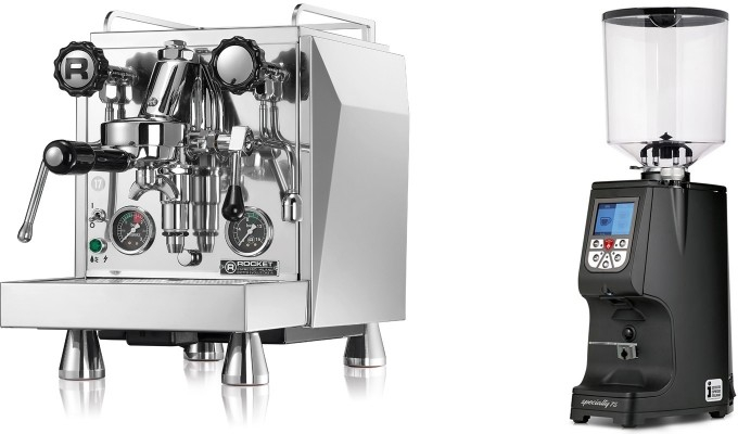 Set Rocket Espresso Giotto Cronometro R + Eureka Atom Specialty 75