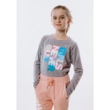 AUTHORITY Dívčí tričko s dlouhým rukávem KIDS-T-NEVER grey