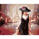 Diamondi Diamantové malování ŽENA V PAŘÍŽI 40 x 50 cm vypnuté plátno na rám – Zboží Mobilmania