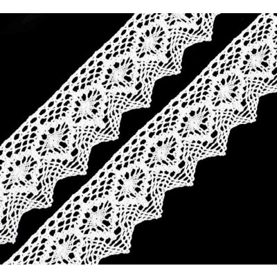 Pro Háčkování Paličkovaná krajka 46 mm bílá – Zboží Dáma