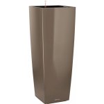 Lechuza Květináč Cubico Alto Premium šedohnědá lesklý 40 x 40 x 105 cm – Hledejceny.cz