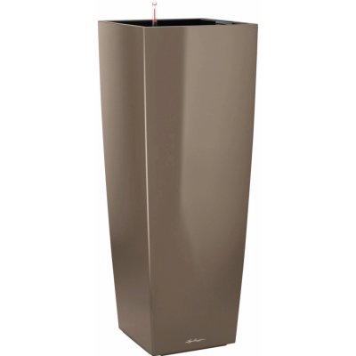 Lechuza Květináč Cubico Alto Premium šedohnědá lesklý 40 x 40 x 105 cm – Hledejceny.cz