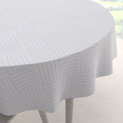 Biante Velký dekorační kulatý ubrus Monako PM-124 Pruhovaná šachovnice bílá Ø 180 cm – Zboží Dáma