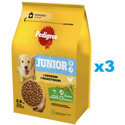 Pedigree Junior s drůbeží a zeleninou MúL 3 x 2,6 kg – Hledejceny.cz